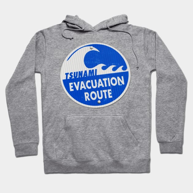 road sign tsunami (round, bolts) Hoodie by mystudiocreate